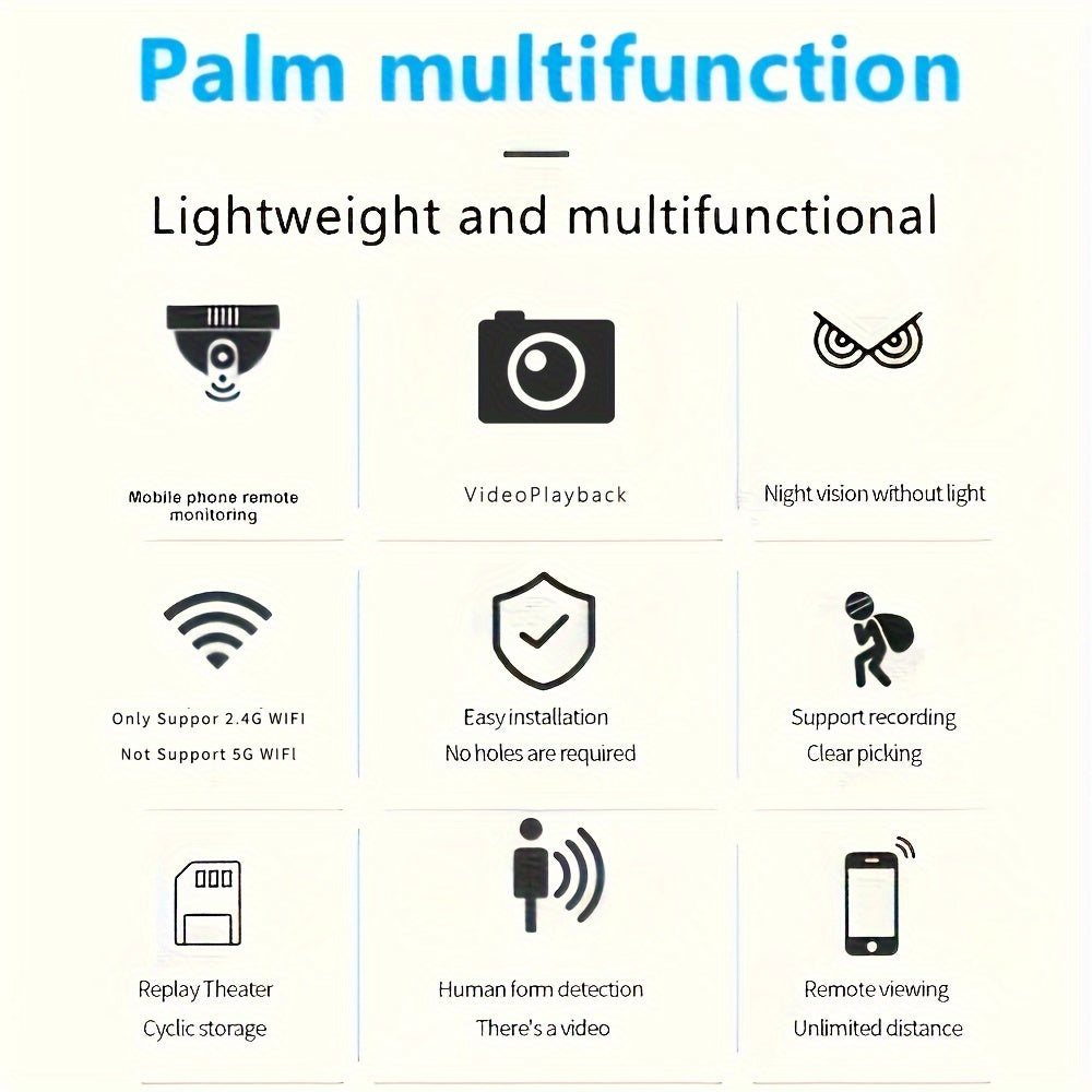 Mobil masofaviy ilova bilan simsiz kamera har qanday vaqtda, har qanday joyda ko'rish va masofadan nazorat qilish imkonini beradi, g'amxo'r yordamchi sifatida xizmat qiladi.