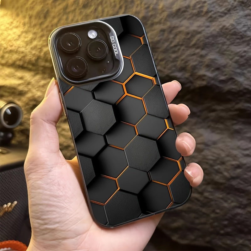 3D Honeycomb Pattern TPU Phone Case for iPhone 11 12 13 14 15 Pro Max