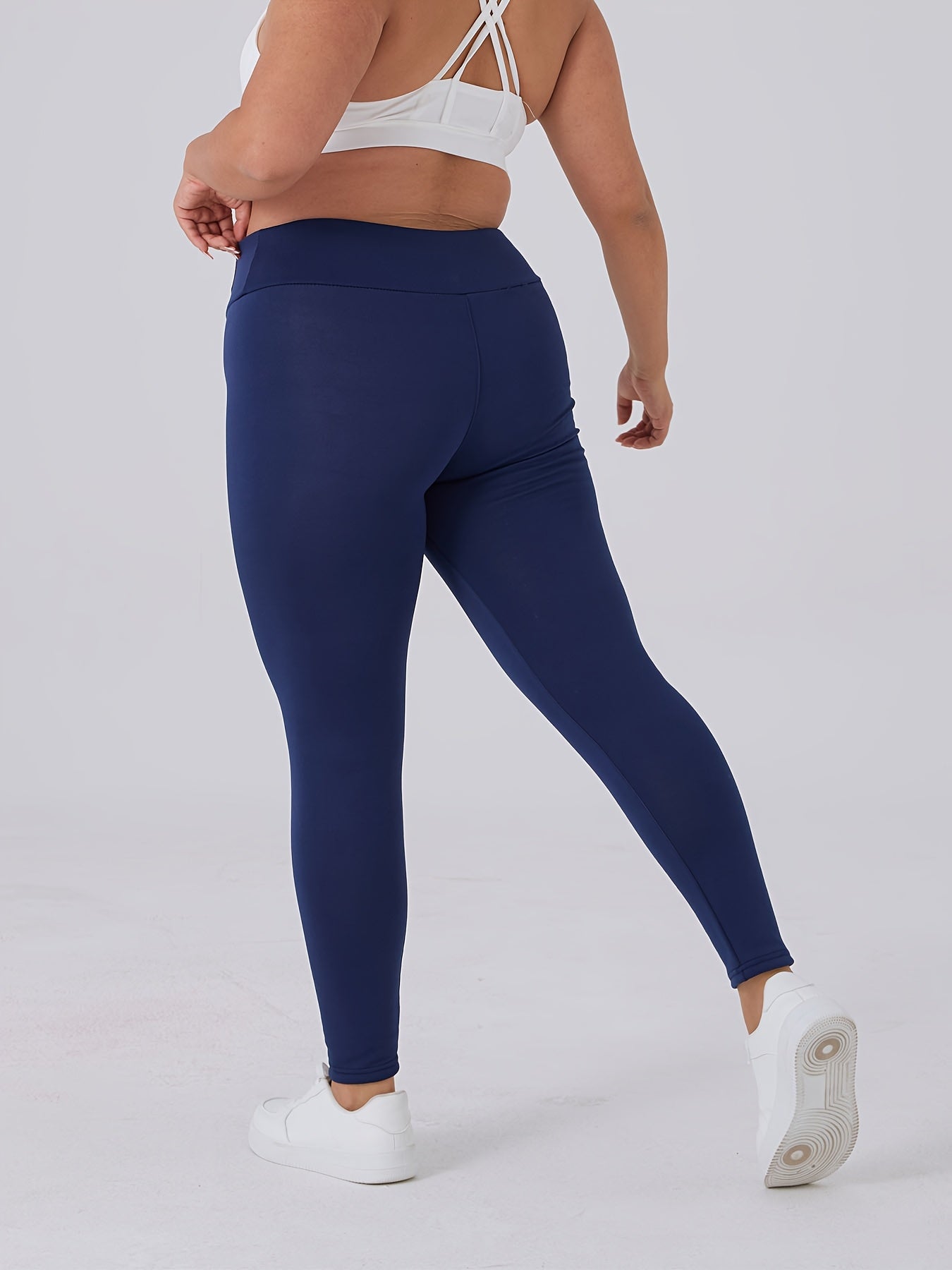 Plus Size Women's Thermal Fleece-Lined Leggings High-Waisted Winter Pants