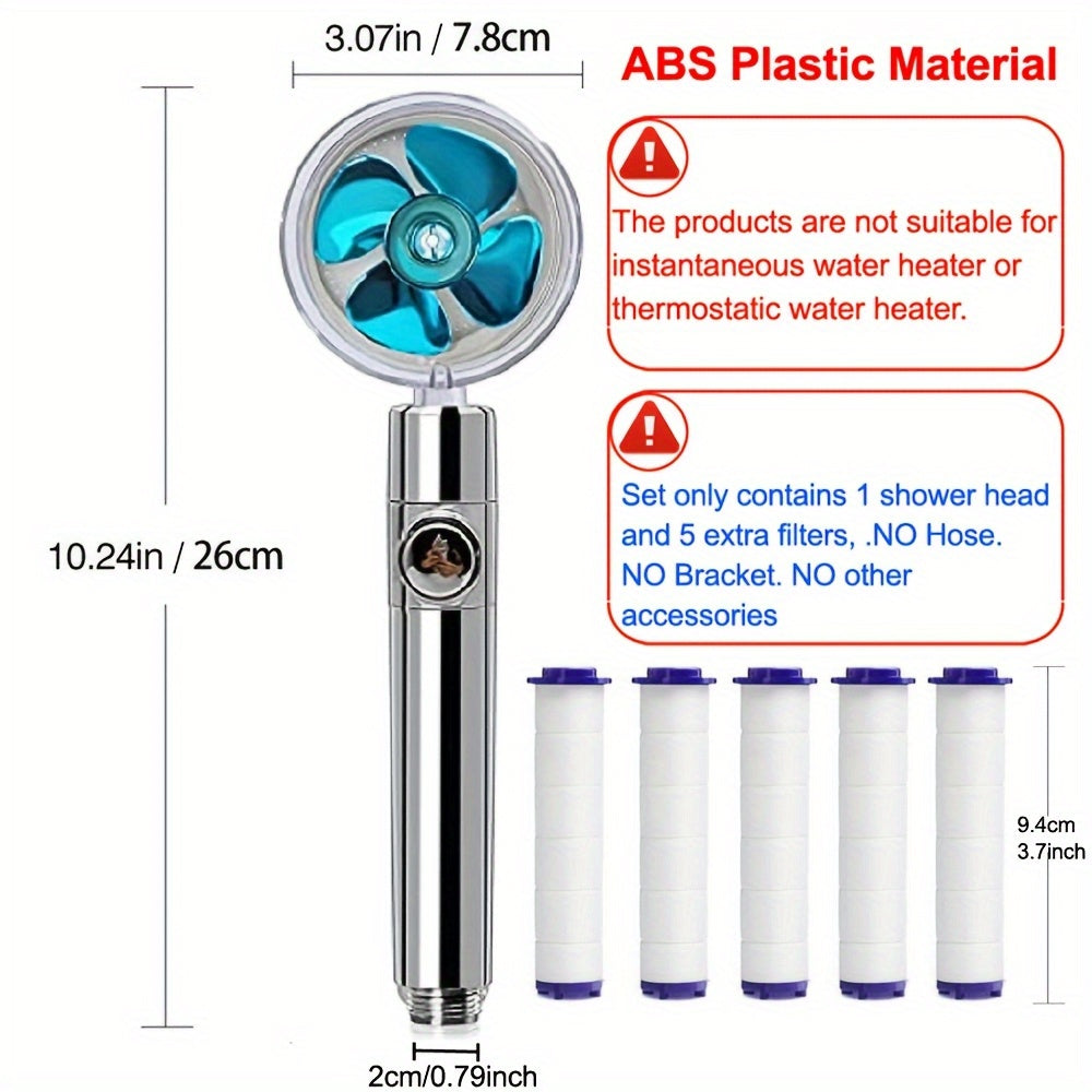 360 Degree Rotating Shower Head with Maple Leaf Fan Design High Pressure Water Saving Adjustable Filter