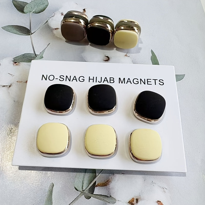 Square Resin Magnetic Buttons Set of 6 for Scarves and Shawls Middle Eastern Style