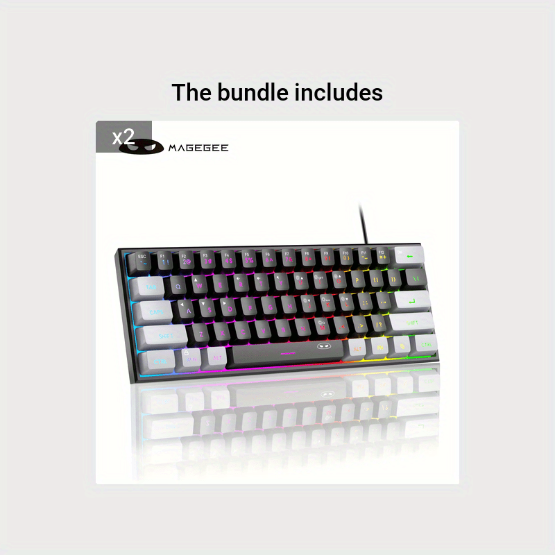 Mini 60% RGB Backlit Mechanical Gaming Keyboard for Windows Mac Laptops