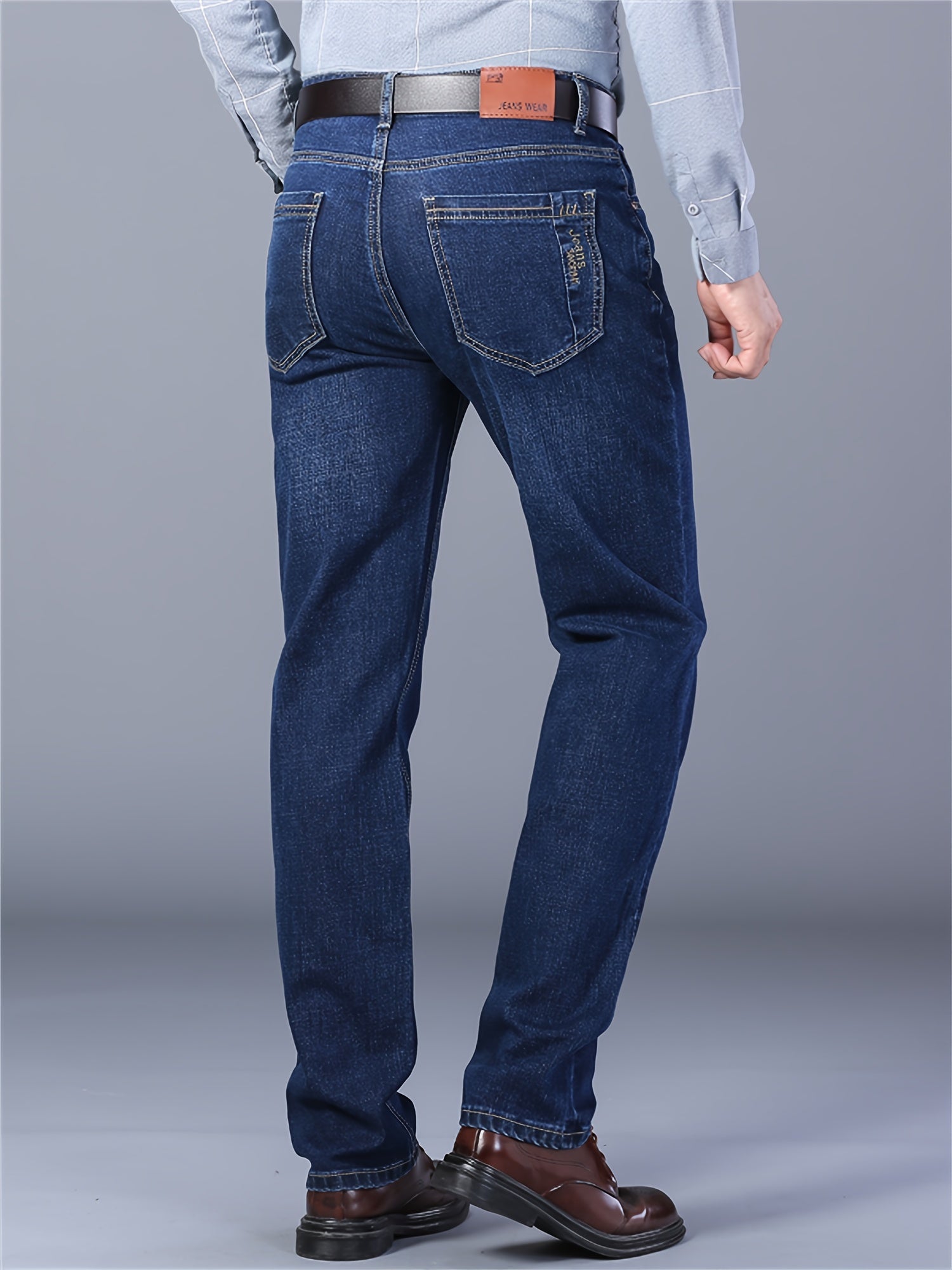 Men's Cotton Blend Jeans with Pockets for Outdoor Activities