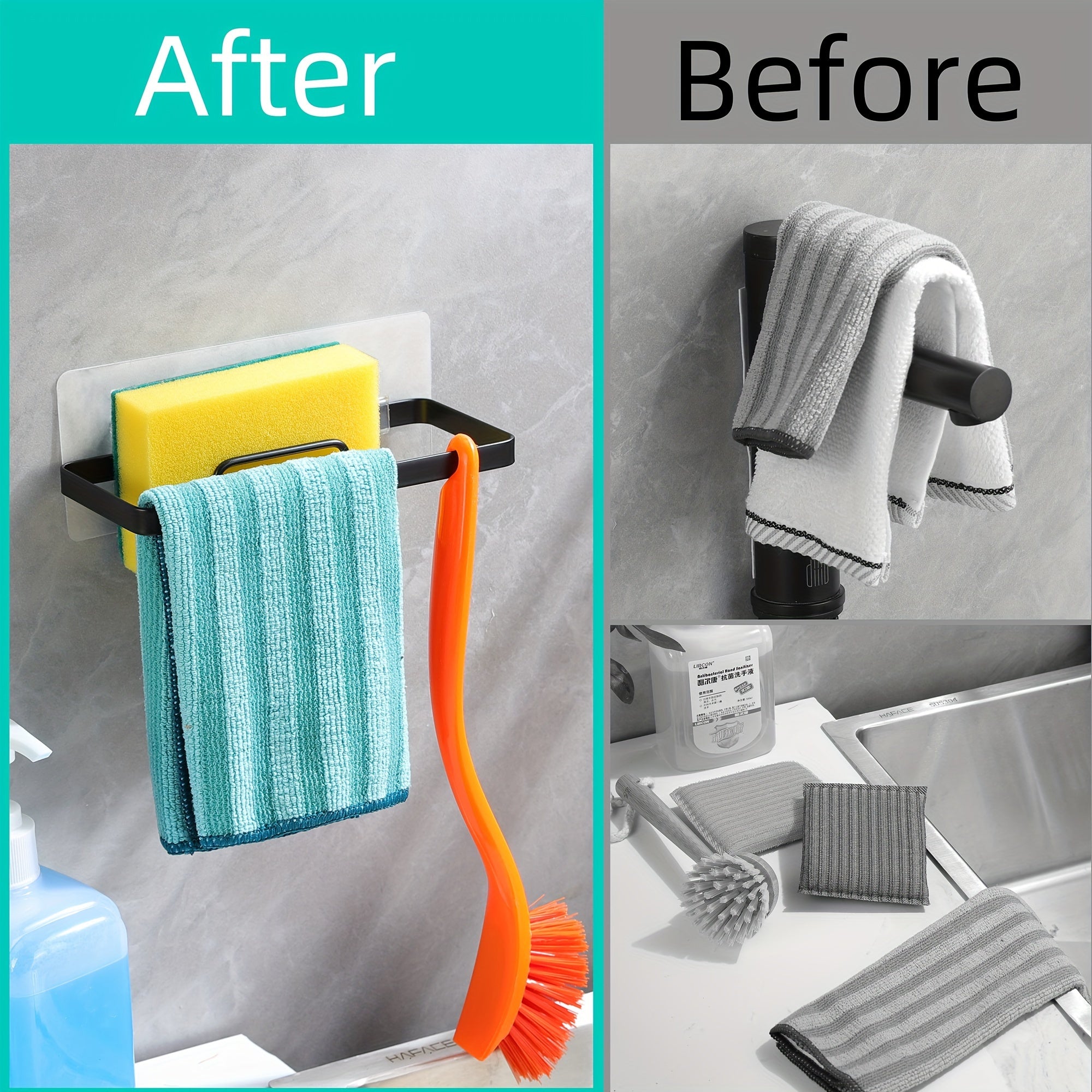 Qora temir osti sink uchun tashkil etuvchi, cho'tkalar va sovun uchun oshxona va hammom saqlash