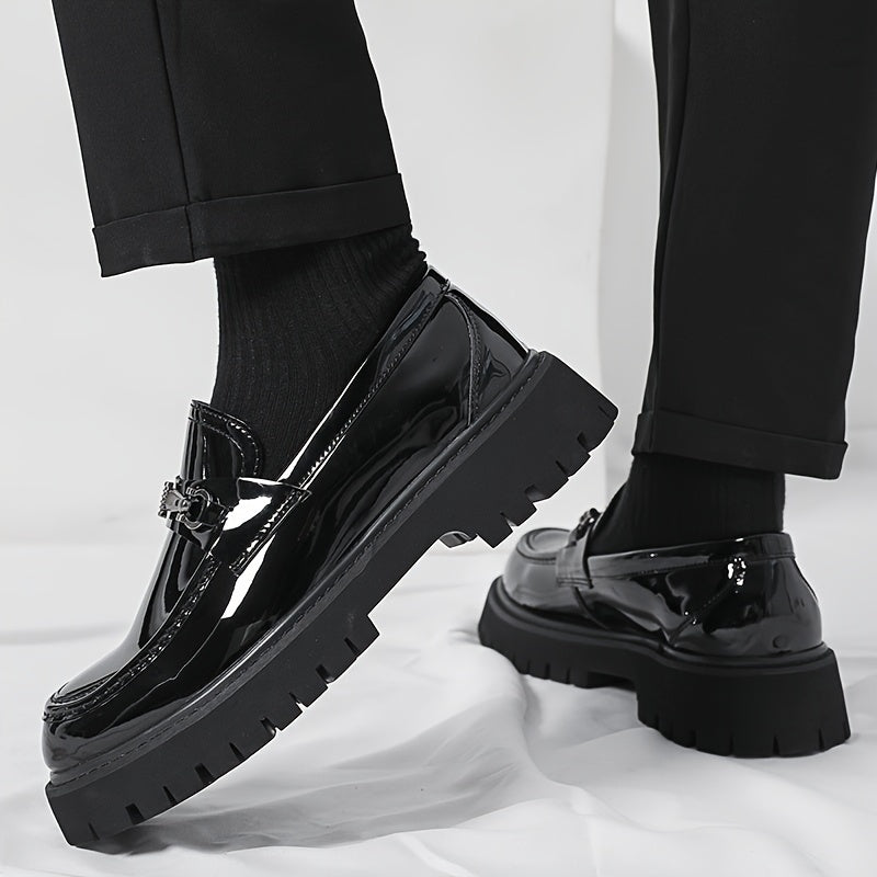 Men's Casual Loafers Faux Leather Round Toe Rubber Sole All-Season