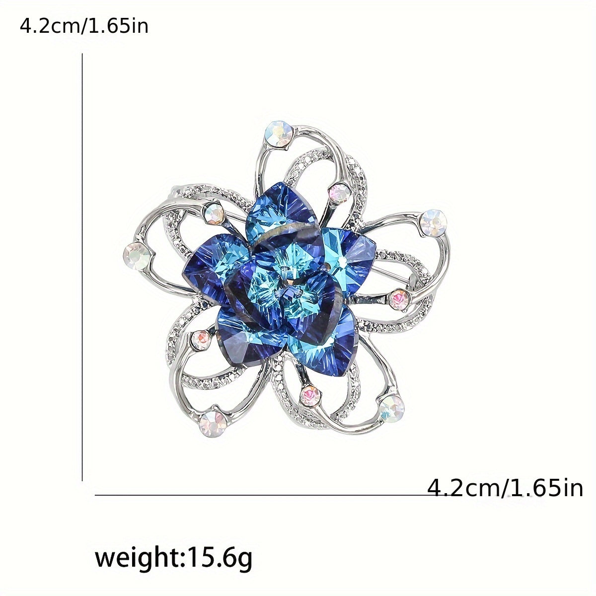 Elegant Flower Brooch with Rhinestones for Ladies Accessories Bags Hats Coats