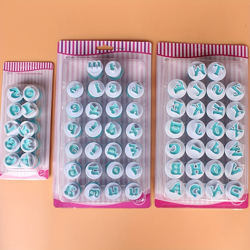Set of 26 Alphabet and Number Cookie Fondant Cutters for Baking and Cake Decorating