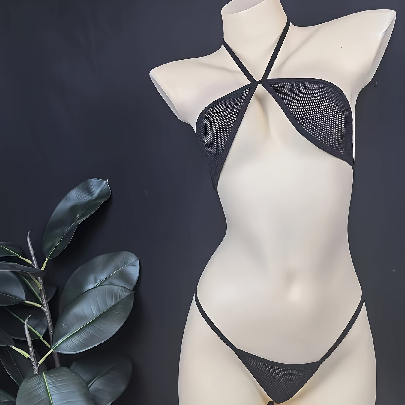 Women's Lace Mesh Bikini Set with Seductive Net Detailing