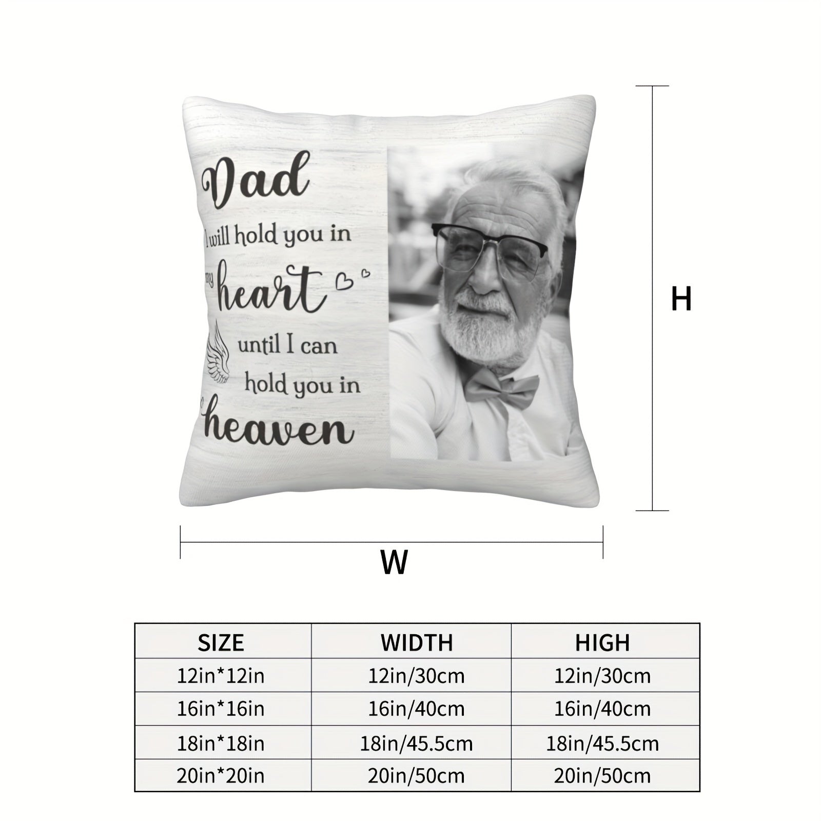 Personalized Dad Tribute Pillowcase Memorial Gift for Sympathy Home Decor