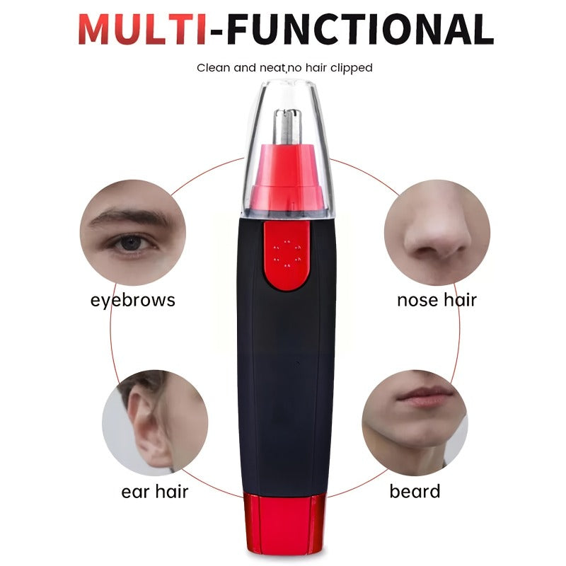 Unisex Cordless Plastic Nose and Ear Hair Trimmer Painless Grooming