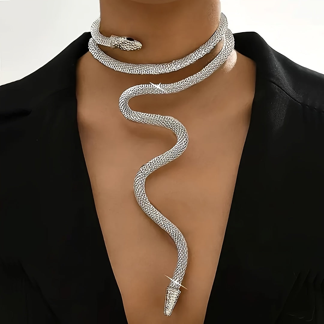 Ko'p funksiyali Temir Ilon Zanjirli Marjon - Ta'til va Har Kun Ki Kiymga Mos, Yil Bo'yi Kiysin, Ilon Terisi Dizayni, O'rash Usuli