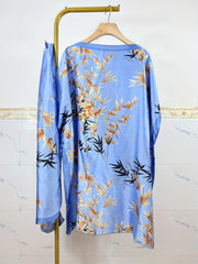 Plus Size Bohemian Printed Robe Women’s Summer Dress With Batwing Sleeves