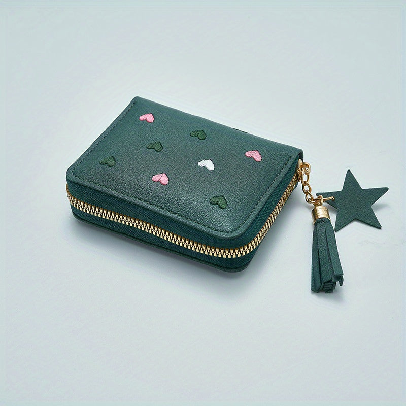 Cute PU Leather Wallet with Coin Purse and Money Clip for Daily Use
