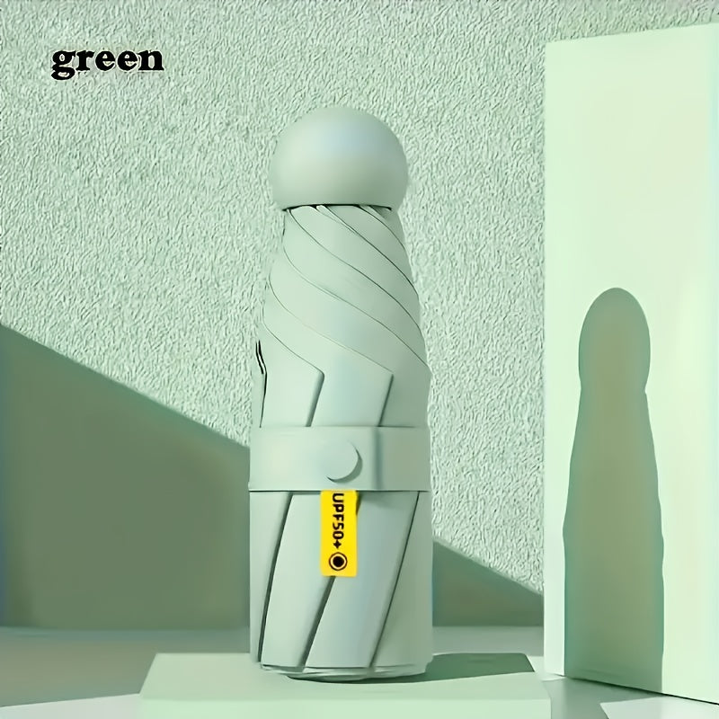 Adult Folding Umbrella with UV Protection, Lightweight Compact Design, Plastic Handle