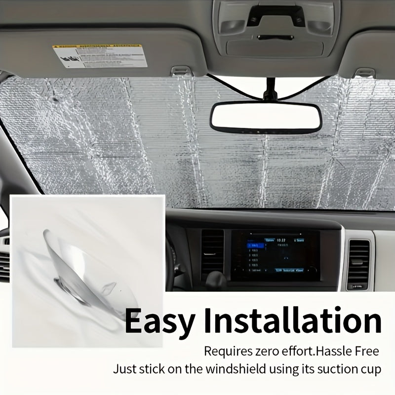 Универсальный солнцезащитный козырек для автомобиля с алюминиевой фольгой и пузырьковой защитой UV