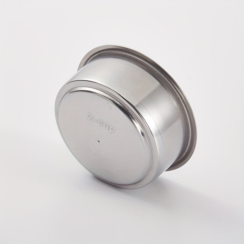 "Double Cup 2-in-1 zanglamas po'latdan yasalgan kukun idishi, ikki qatlamli bosim bilan, portafilter qahva mashinasi uchun qayta ishlatiladigan qahva filtr basketi - 51mm"