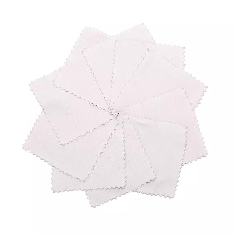 Set of 50 Non-Woven Canvas Jewelry Polishing Cloths Anti-Tarnish Cleaning Pads