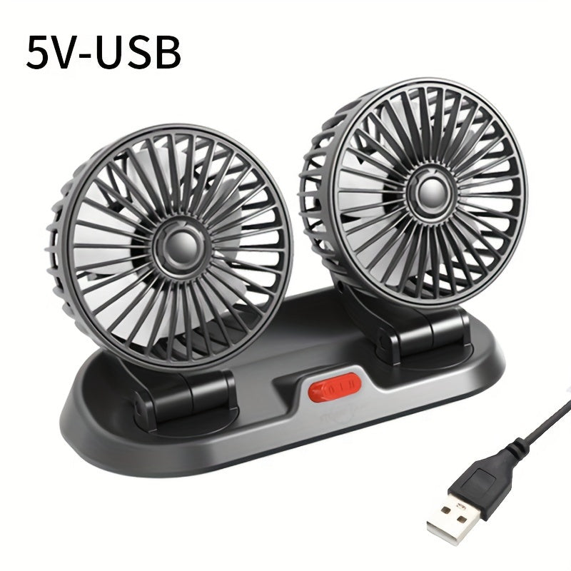 Mini USB Fan for Car and Home Double-Headed Portable Window Fan