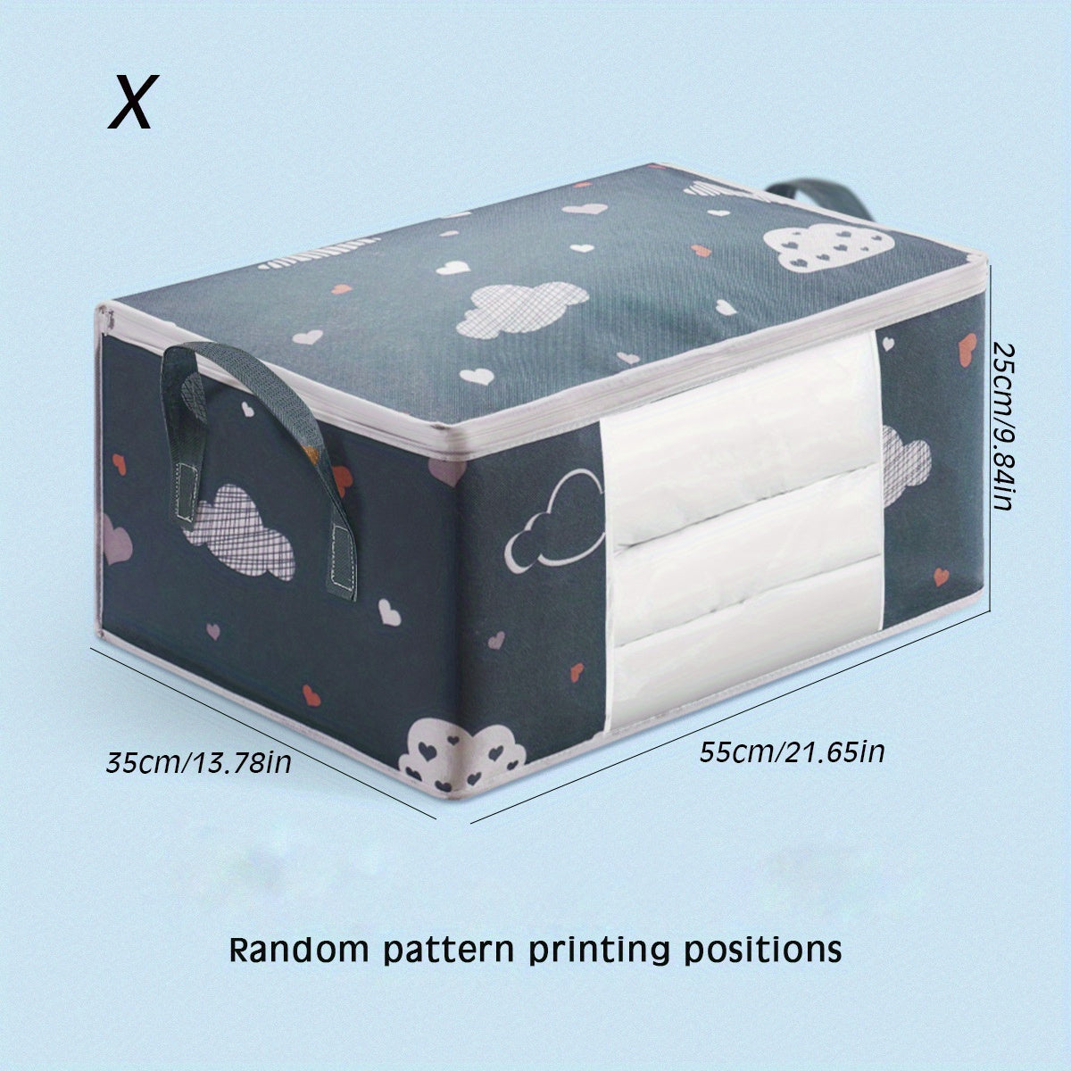 Large Capacity Fabric Wardrobe Storage Bag with Handles for Clothes and Quilts