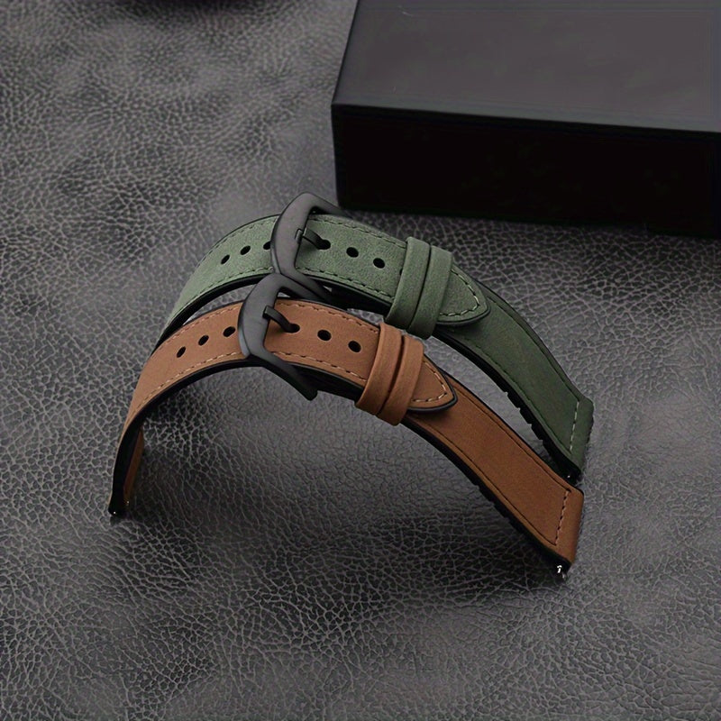 Synthetic Leather Watch Band for Apple Watch Series Ultra SE 5 4 3 Adjustable Hook Loop Clasp