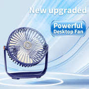 Jkuoo portativ stol ventilyatori maksimal qamrov uchun 360° aylanish xususiyati bilan jihozlangan. Uning tinch brushless motoru tinch ishlashni ta'minlaydi, 5 tezlikni sozlash imkoniyati esa shaxsiy qulaylikni ta'minlaydi. Ventilyator shuningdek, qulay...