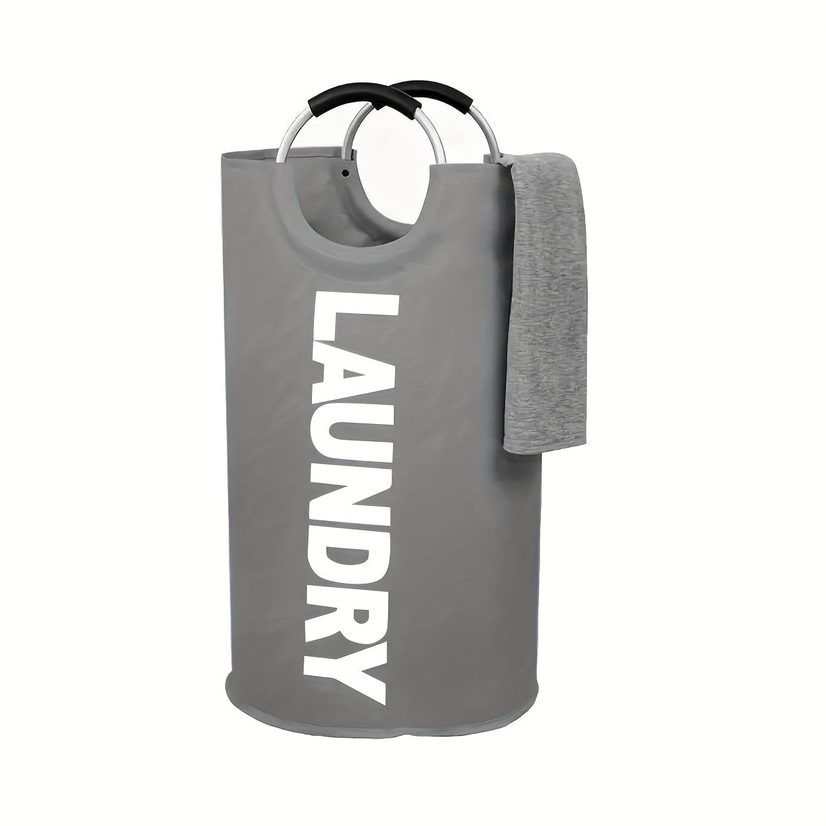 Extra-Large Waterproof Nylon Laundry Basket with Padded Handle Foldable Storage Bin