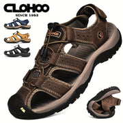 Men's Outdoor Casual Sports Sandals Cowhide Leather Rubber Sole Breathable Comfort