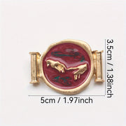 Ayollar uchun vintage emal brosh, noaniq shakl, qoʻl bilan chizilgan, nafis zargarlik sovgʻasi