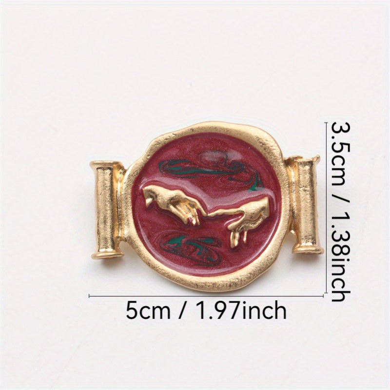 Vintage Enamel Brooch for Women Irregular Shape Hand-Design Elegant Jewelry Gift