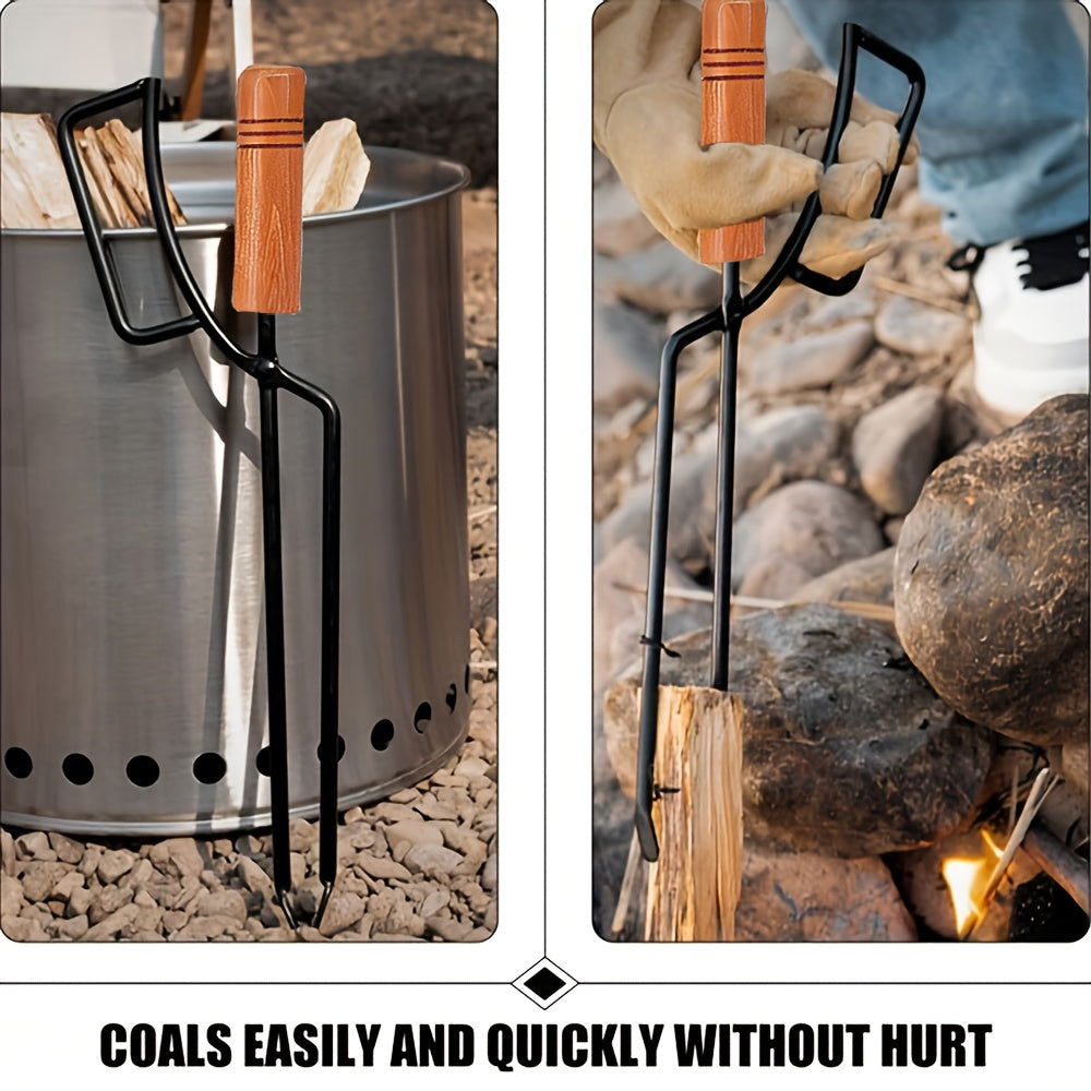 Charcoal Tongs for Outdoor Fireplaces and Campfires Heavy Duty Steel