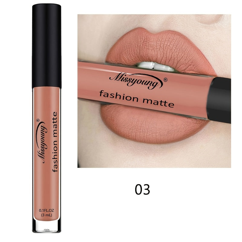 Женская матовая жидкая помада для губ, стойкая, увлажняющая, красная, черная, нейтральная
