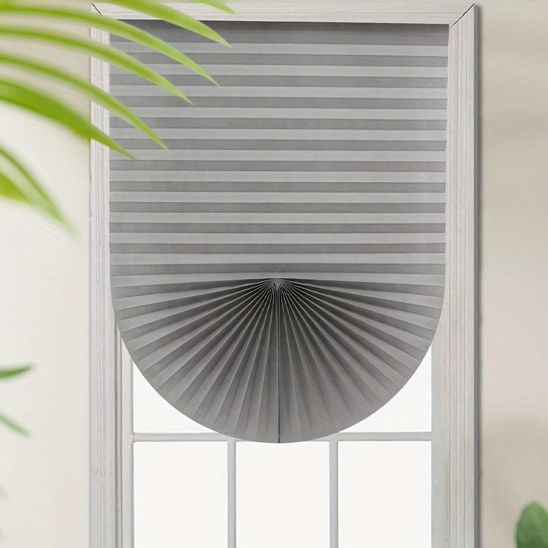Semi-Blackout Pleated Curtain for Sunshade Living Room Bedroom Kitchen Office 1 Piece