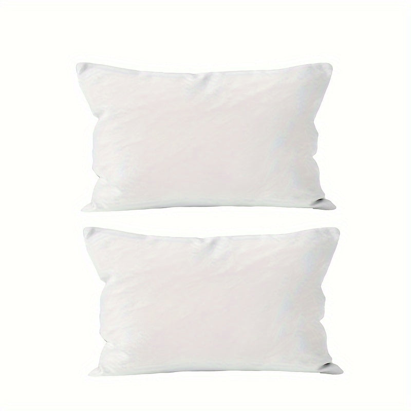 White Polyester Throw Pillow Covers 45.72 cm Square Zipper Closure Set of 2