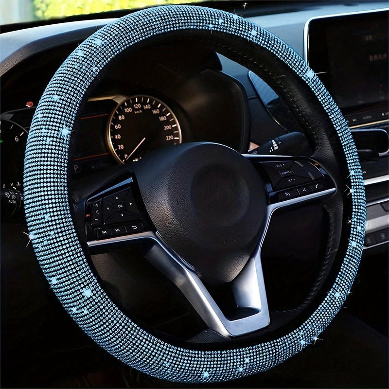 Bling Car Steering Wheel Cover Stretch Spandex Ko'pchilik transport vositalariga mos keladi, ichki halqa yo'q