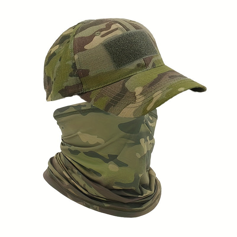 Gorra de béisbol con camuflaje y protector de cuello refrescante, protección UV para hombres y mujeres, actividades al aire libre