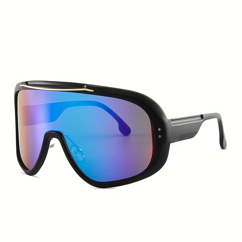 Gafas deportivas de gran montura para hombre con una sola lente, a prueba de viento y polvo, para ciclismo al aire libre, moda y protección ocular