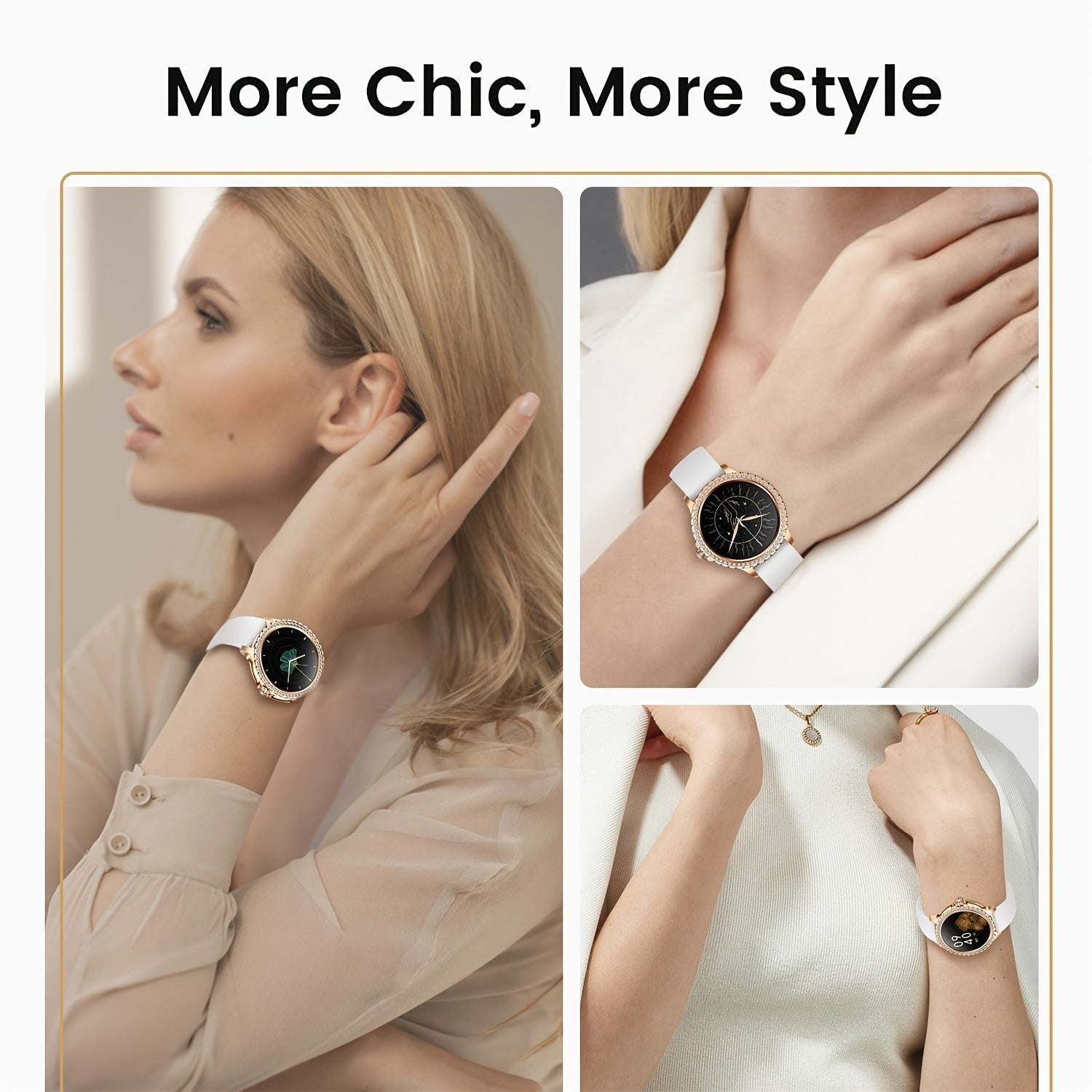 Women's Smartwatch with Wireless Call Message Notifications Fitness Sleep Cycle Tracking 1.32 Inch Touch Screen