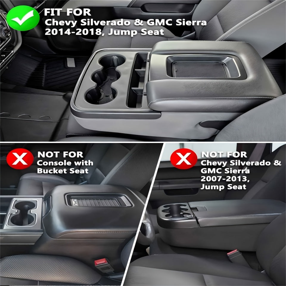 Car Interior Center Console Cover Replacement PU Leather Black for Pickup Truck