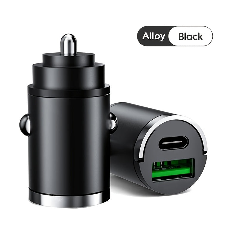 Universal ikki portli avtomobil zaryadkasi USB Type-C PD tez zaryadlash uchun barcha transport vositalari uchun