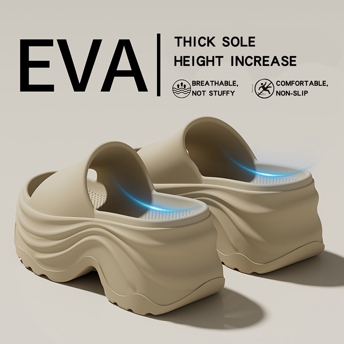 Ayollar yozgi qalin tagli chanoq shlyapalar EVA ichki va tashqi makon uchun plyaj bog' oddiy bir rang