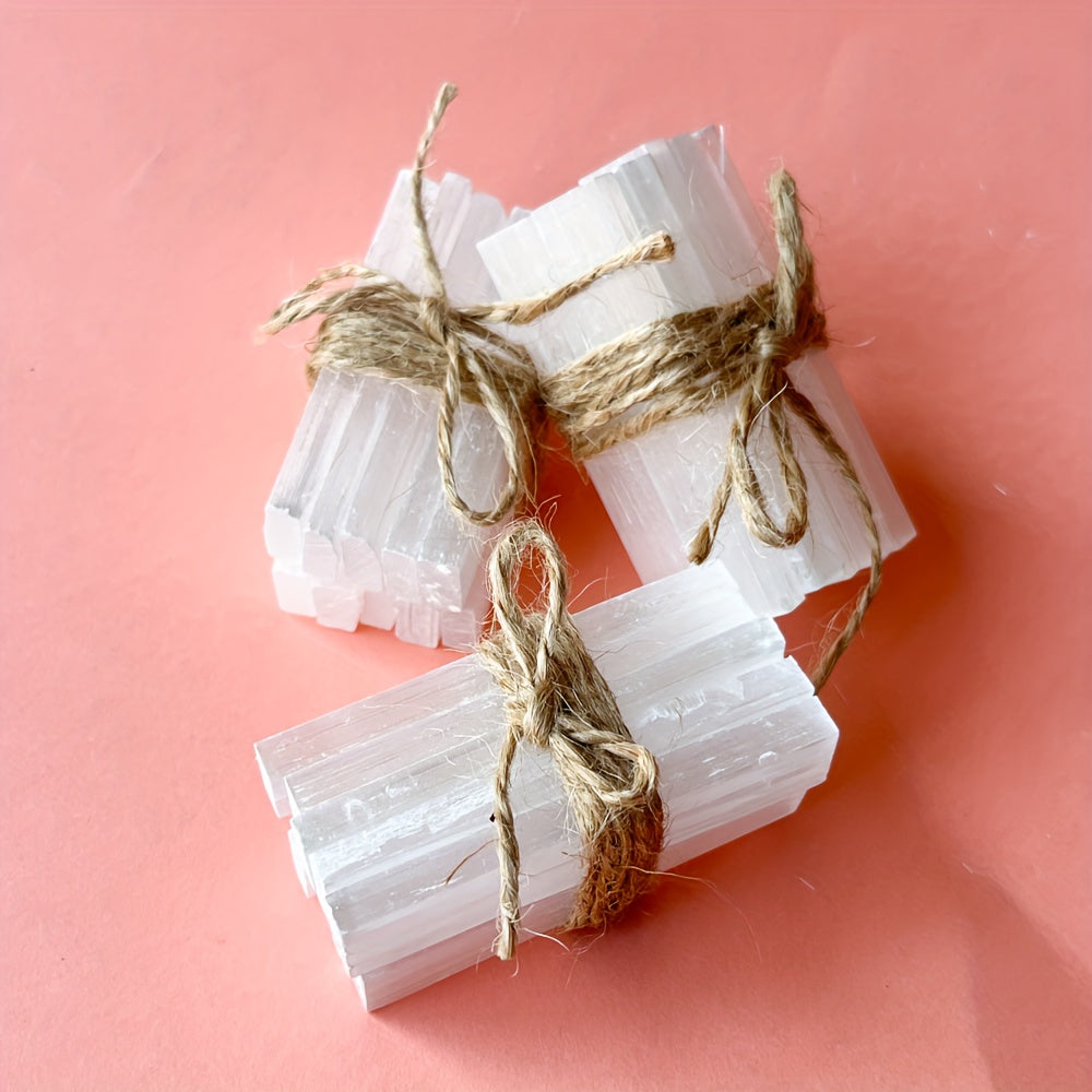 Set of 10/20/30 White Selenite Stick Bundles for Healing Meditation Energy Clearing