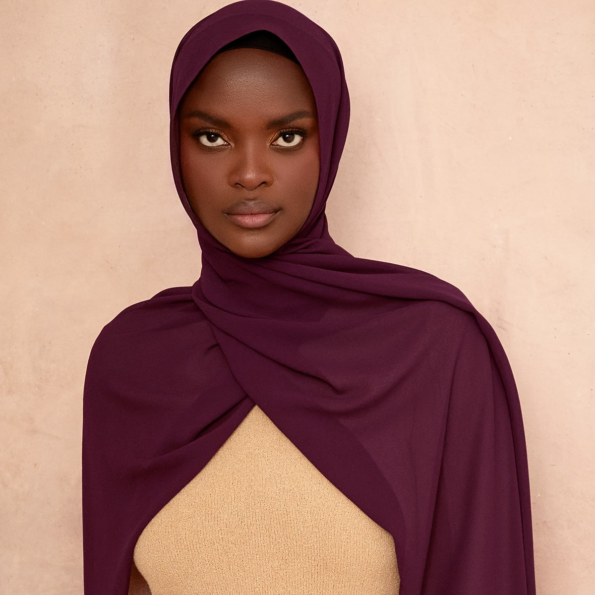 Women's Solid Color Chiffon Scarf - Lightweight and Breathable, Elegant and Simple Style, Windproof and Sun Protection Shawl