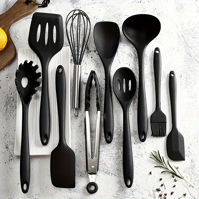 Juego de 10 utensilios de silicona para cocina, resistentes al calor, herramientas de cocina, suministros para hornear