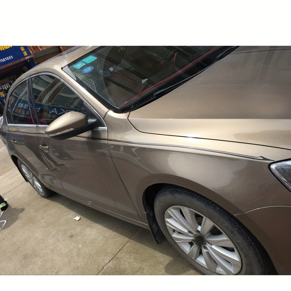 Qora va oq vinil avtomobil chiziqli stiker 385.8 dyuym, suv o'tkazmaydigan, UVga chidamli