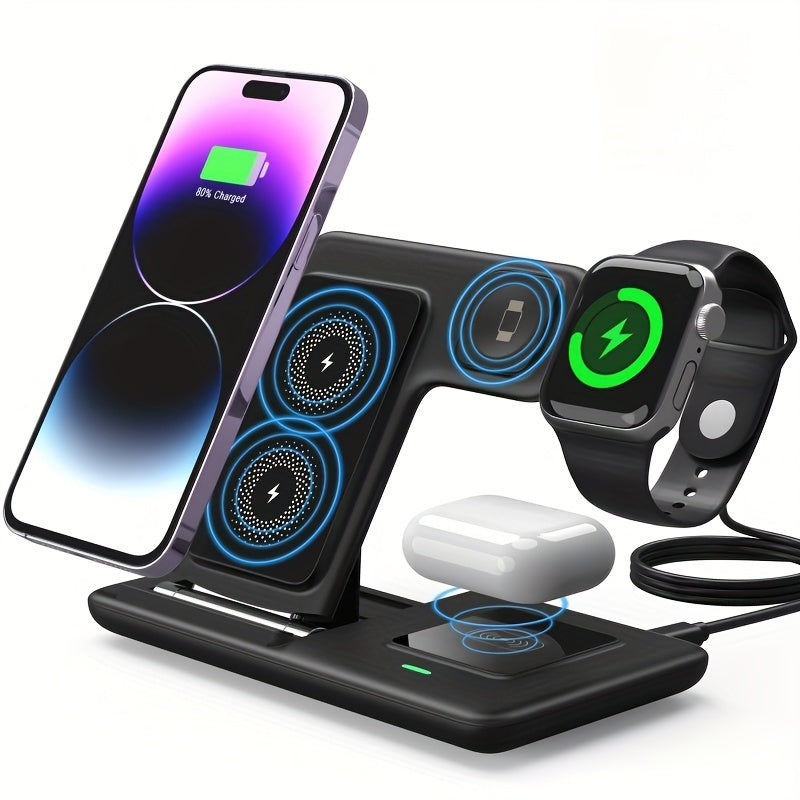 Складная беспроводная зарядная подставка для Apple Watch, AirPods и iPhone 14 13 11