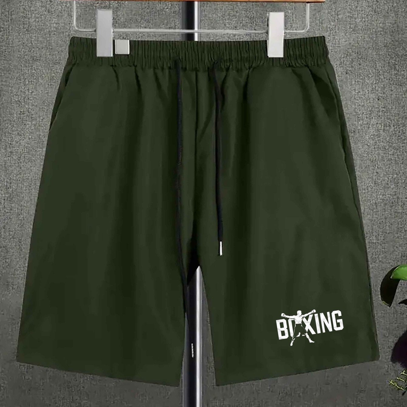 Big & Tall Casual Boxing Shorts Polyester Woven Regular Fit with Pockets