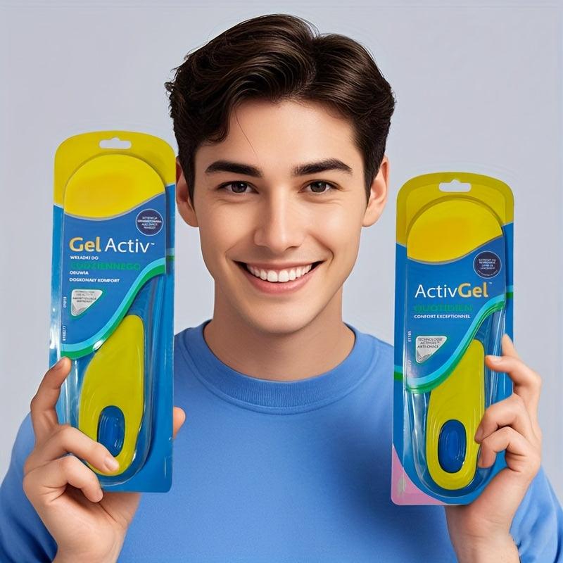 Unisex Silicone Shock Absorbing Gel Insoles 2 Pairs Cushioned Comfort