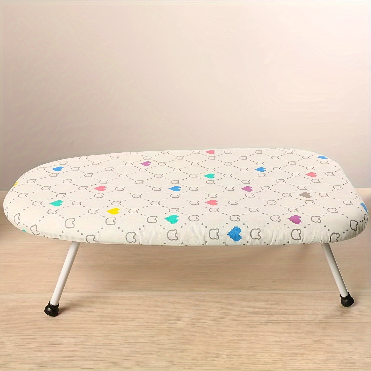 Compact Folding Ironing Board White Stainless Steel Plastic Space-Saving Easy Storage