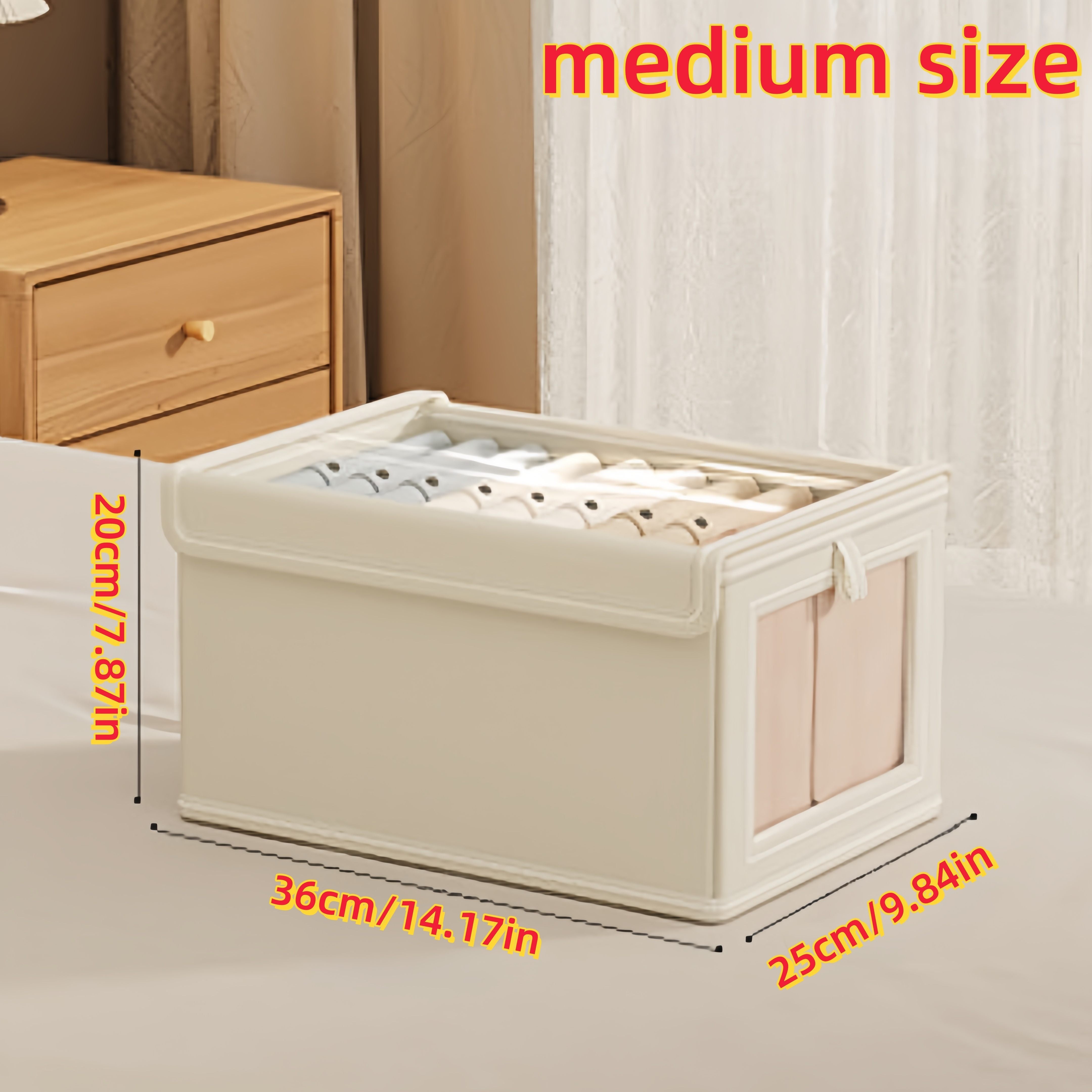 Fabric Storage Box with Clear Window, Flip Top Lid, Foldable for Home Organization