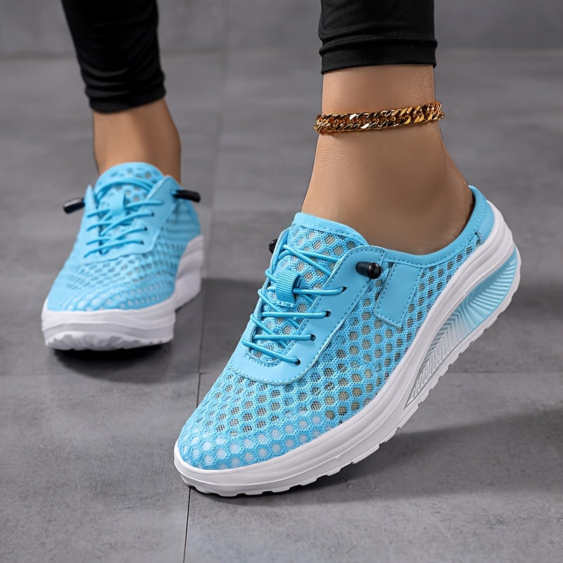 Women's Thick-Soled Slip-On Shoes Breathable Knitted Sole Comfortable Walking